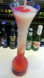 Drink with som Having a slushy with my son